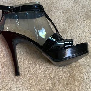 Guess by Marciano;Black Patent Leather/ankle strap